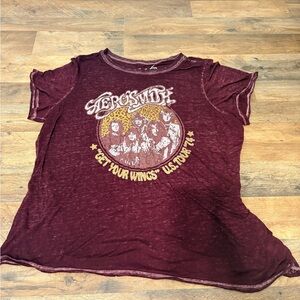 Aerosmith Get Your Wings 1974 US Tour Graphic Band Tee Burnout T-Shirt Size 3